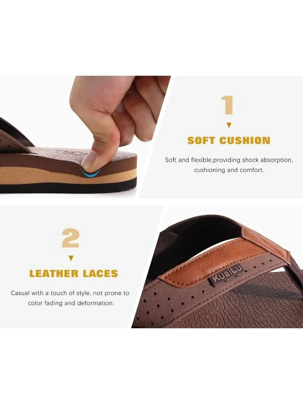 Men's Reddish Brown Yoga Mat Flip Flops Slip On Indoor Outdoor Sandal Slipper
